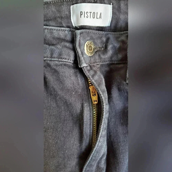 Pistola Flare Crop Black Jeans Size 30 - Picture 6 of 6